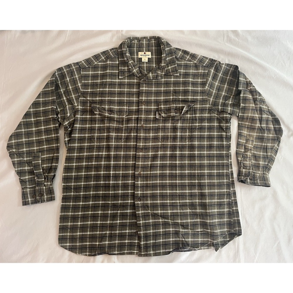 Woolrich Flannel Button Up Shirt Long Sleeve Green Plaid XXL